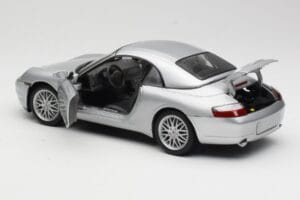 Porsche 911 996 Carrera Kabriolett Hõbedane Hot Wheels 1:18 213595 Metall - pilt 5/8