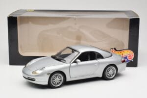 Porsche 911 996 Carrera Kabriolett Hõbedane Hot Wheels 1:18 213595 Metall - pilt 8/8