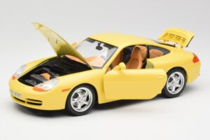 Porsche 911 996 Carrera Kollane Bburago 1:18 30085-M1 Metall - pilt 2/8