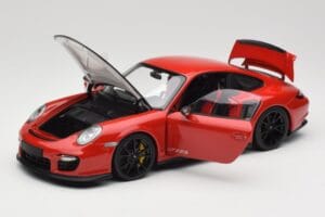 Porsche 911 997 GT2 RS Punane Mustade Velgedega Minichamps 1:18 100069407 Metall - pilt 2/8