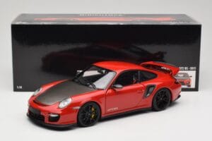 Porsche 911 997 GT2 RS Punane Mustade Velgedega Minichamps 1:18 100069407 Metall - pilt 8/8