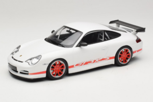 Porsche 911 996 GT3 RS Valge Punane Triip Minichamps 1:18 155062020 Metall