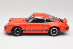 Porsche 911 Carrera RS 2.7 Oranž & Mustad Triibud AUTOart 1:18 78054 Metall - pilt 4/8