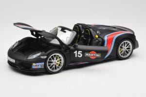 Porsche 918 Spyder Weissach Package Matt Black With Martini Stripes Minichamps 1:18 110062445 Metall - pilt 2/8