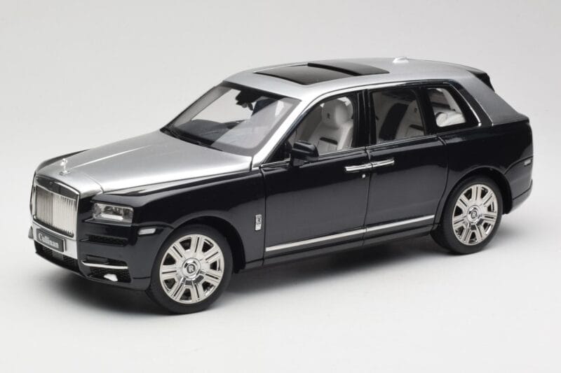 Rolls-Royce Cullinan Must & Hõbe OEM 1:18 ROLLS001 Metall