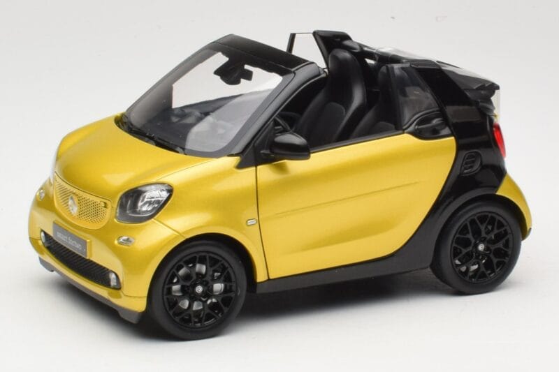 Smart Fortwo 453 Kabriolett Must Ja Kollane Norev 1:18 B66960289 Metall