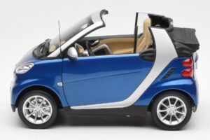 Smart Fortwo W451 Kabriolett Sinine Hõbedane Minichamps 1:18 Q0022565V001C80Q00 Metall - pilt 4/8