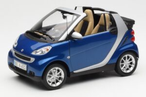 Smart Fortwo W451 Kabriolett Sinine Hõbedane Minichamps 1:18 Q0022565V001C80Q00 Metall
