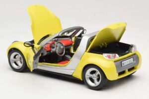 Smart Roadster 452 Kollane Bburago 1:18 34099-M2 Metall - pilt 5/8