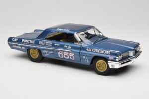 Pontiac Catalina Super Duty Super Stock #655 Sinine 1962 Auto World 1:18 AW201/06 Metall - pilt 6/8