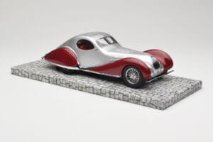 Talbot-Lago T150 C-SS Coupe Hõbedane Punane Minichamps 1:18 107117121 Vaik - pilt 4/6
