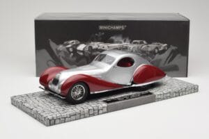 Talbot-Lago T150 C-SS Coupe Hõbedane Punane Minichamps 1:18 107117121 Vaik - pilt 6/6