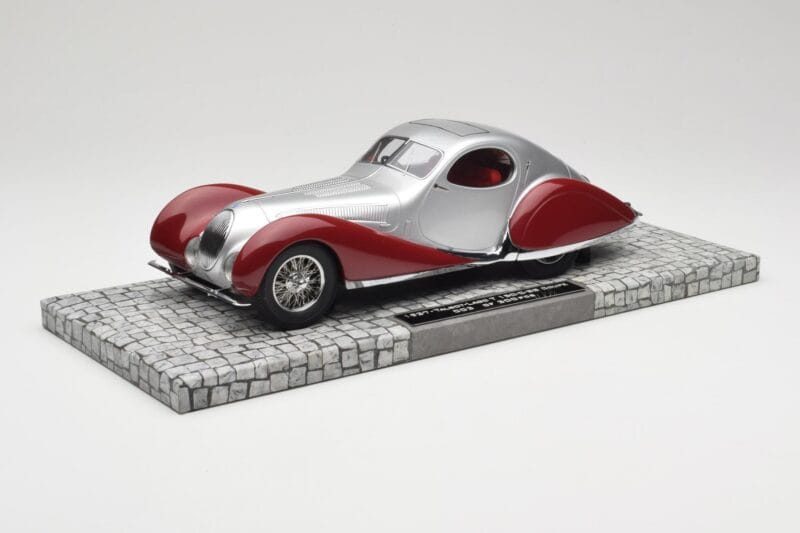 Talbot-Lago T150 C-SS Coupe Hõbedane Punane Minichamps 1:18 107117121 Vaik