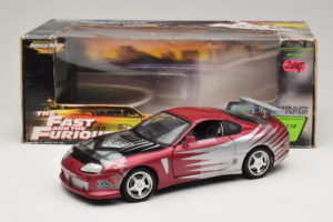 Toyota Supra A80 Fast & Furious Lilla Hõbedane ERTL 1:18 33708 Metall - pilt 6/6