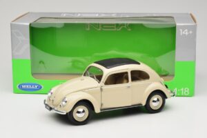 Volkswagen Beetle Type 1 Classic Valge Welly 1:18 18040W Metall - pilt 8/8