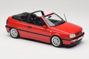 Volkswagen Golf Kabriolett Mk3 Punane Norev 1:18 188433 Metall - pilt 4/6