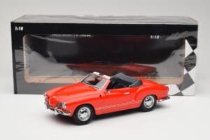 Volkswagen Karmann Ghia Kabriolett Punane Minichamps 1:18 155054030 Metall - pilt 6/6