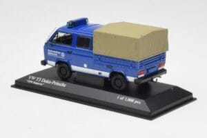 Volkswagen T3 Double Cab Flatbed THW Hannover Minichamps 1:43 400055290 Metall - pilt 3/4