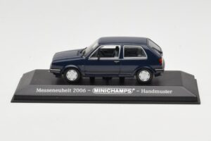 Volkswagen Golf Mk2 Sinine Messidemonstraator Minichamps 1:43 GOLFHANDMUSTER Metall
