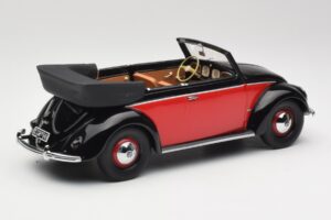 Volkswagen Beetle Kabriolett Must & Punane Minichamps 1:18 107054132 Vaik - pilt 2/6