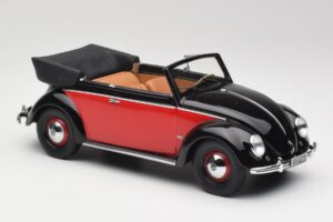 Volkswagen Beetle Kabriolett Must & Punane Minichamps 1:18 107054132 Vaik - pilt 4/6