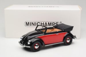 Volkswagen Beetle Kabriolett Must & Punane Minichamps 1:18 107054132 Vaik - pilt 6/6