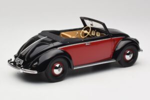 Volkswagen Beetle Hebmuller Kabriolett Must & Punane Minichamps 1:18 107054230 Vaik - pilt 2/6