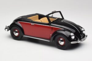 Volkswagen Beetle Hebmuller Kabriolett Must & Punane Minichamps 1:18 107054230 Vaik - pilt 4/6