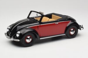 Volkswagen Beetle Hebmuller Kabriolett Must & Punane Minichamps 1:18 107054230 Vaik