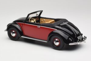 Volkswagen Beetle Hebmuller Kabriolett Must & Punane Minichamps 1:18 107054230 Vaik - pilt 5/6