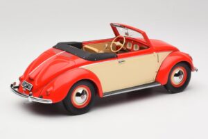 Volkswagen Beetle Hebmuller Kabriolett Punane & Kreemjas Minichamps 1:18 107054231 Vaik - pilt 2/6