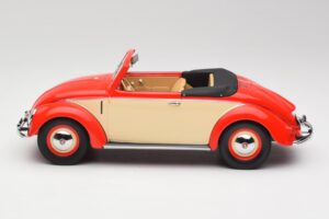 Volkswagen Beetle Hebmuller Kabriolett Punane & Kreemjas Minichamps 1:18 107054231 Vaik - pilt 3/6