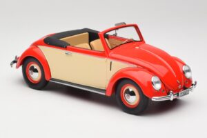 Volkswagen Beetle Hebmuller Kabriolett Punane & Kreemjas Minichamps 1:18 107054231 Vaik - pilt 4/6