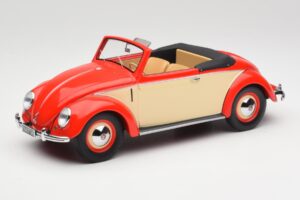 Volkswagen Beetle Hebmuller Kabriolett Punane & Kreemjas Minichamps 1:18 107054231 Vaik