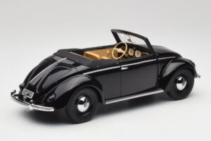 Volkswagen Beetle Type 1 Hebmuller Kabriolett Must Minichamps 1:18 107054232 Metall - pilt 2/6