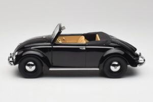 Volkswagen Beetle Type 1 Hebmuller Kabriolett Must Minichamps 1:18 107054232 Metall - pilt 3/6
