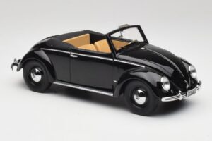 Volkswagen Beetle Type 1 Hebmuller Kabriolett Must Minichamps 1:18 107054232 Metall - pilt 4/6