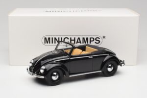Volkswagen Beetle Type 1 Hebmuller Kabriolett Must Minichamps 1:18 107054232 Metall - pilt 6/6