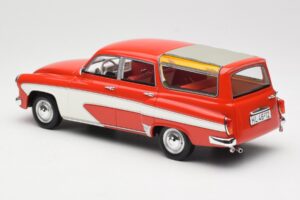 Wartburg 311 Camping Deluxe Punane Valge BoS Models 1:18 BOS037 Vaik - pilt 5/6