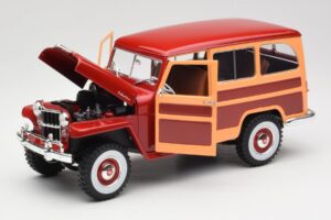 Willys Jeep Station Wagon Punane Road Signature 1:18 92858 Metall - pilt 2/8