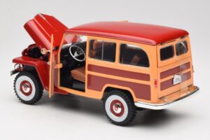 Willys Jeep Station Wagon Punane Road Signature 1:18 92858 Metall - pilt 5/8