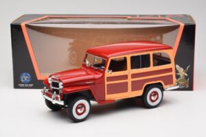 Willys Jeep Station Wagon Punane Road Signature 1:18 92858 Metall - pilt 8/8