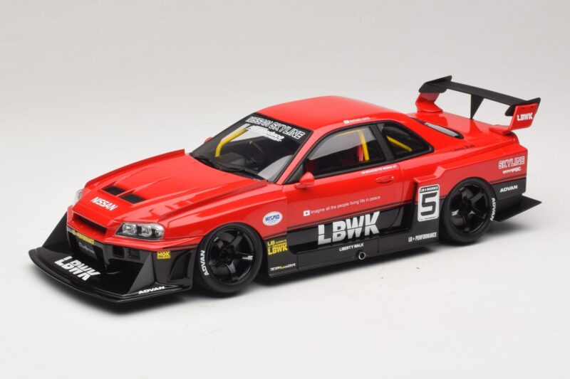Nissan Skyline ER34 LB Super Silhouette Active Red GT Spirit 1:18 GT570 Vaik