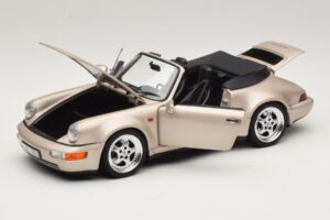 Porsche 911 964 Turbo Look Kabriolett Zermatt Silver Norev 1:18 187140 Metall - pilt 2/8