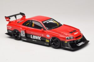 Nissan Skyline ER34 LB Super Silhouette Active Red GT Spirit 1:18 GT570 Vaik - pilt 4/6