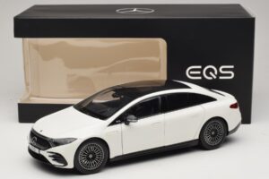 Mercedes EQS V297 Manufaktur Opalite White NZG 1:18 B66961049 Metall - pilt 8/8