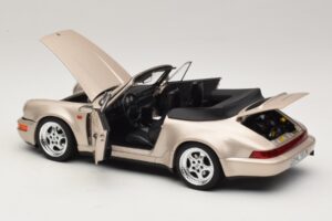 Porsche 911 964 Turbo Look Kabriolett Zermatt Silver Norev 1:18 187140 Metall - pilt 5/8