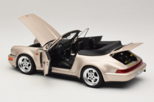 Porsche 911 964 Turbo Look Kabriolett Zermatt Silver Norev 1:18 187140 Metall - pilt 5/8
