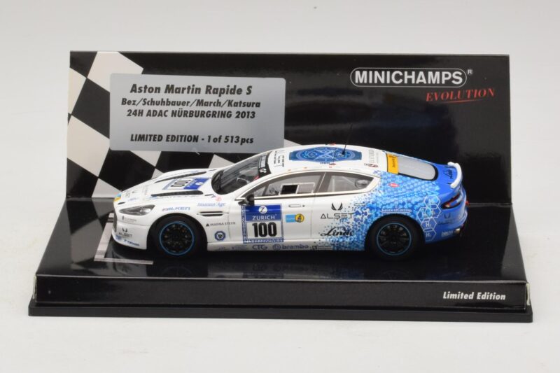Aston Martin Rapide S #100 Bez / Schubauer 24 Hours of Nurburgring 2013 Minichamps 1:43 Aston Martin Rapide S #100 Bez / Schubauer 24 Hours of Nurburgring 2013 Minichamps 1:43 437131300 Metall