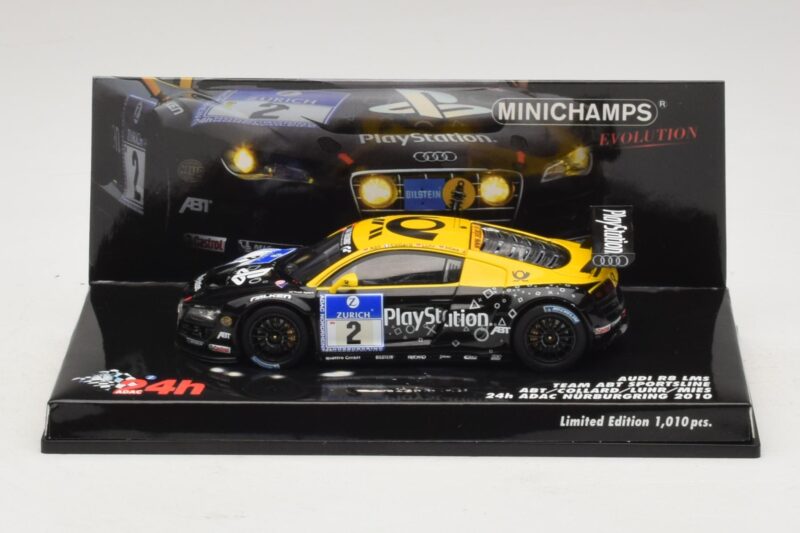 Audi R8 LMS GT3 #2 24 Hours of Nurburgring 2010 Minichamps 1:43 Audi R8 LMS GT3 #2 24 Hours of Nurburgring 2010 Minichamps 1:43 437101902 Metall